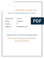 Metrology and Quality Assurance Lab: Department of Mechanical Engineering