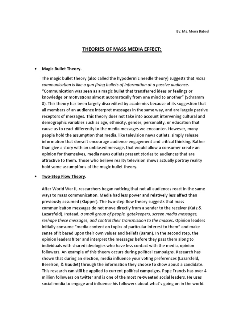 Media Theories Explained Pdf Communication Human Nature