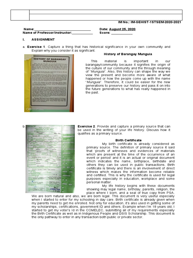Community History and Primary Sources | PDF | Primary Sources | Document