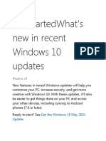 Get Startedwhat'S New in Recent Windows 10 Updates