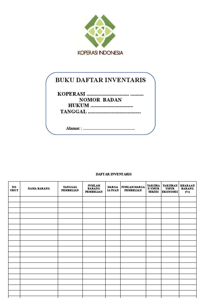 Buku Daftar Inventaris | PDF
