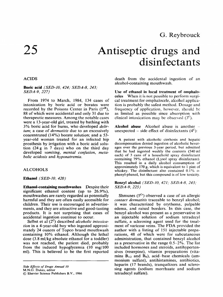 Antiseptic Drugs and Disinfectants PDF Asthma Hyperthyroidism