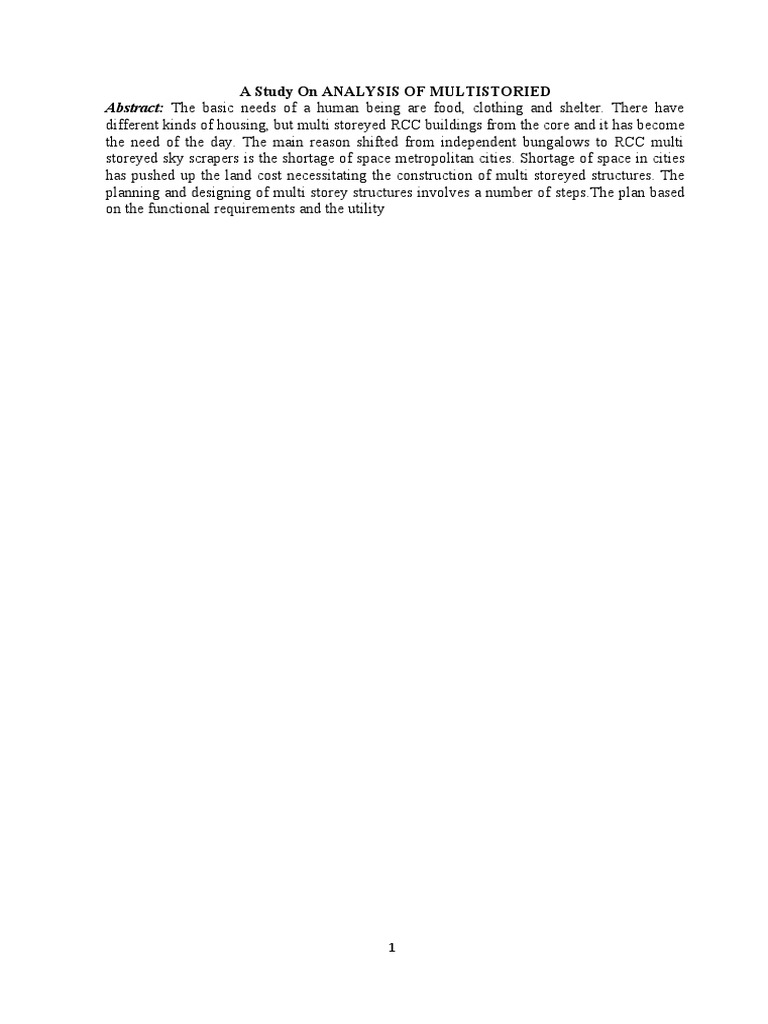 Analysis of Multistorey Building Design | PDF