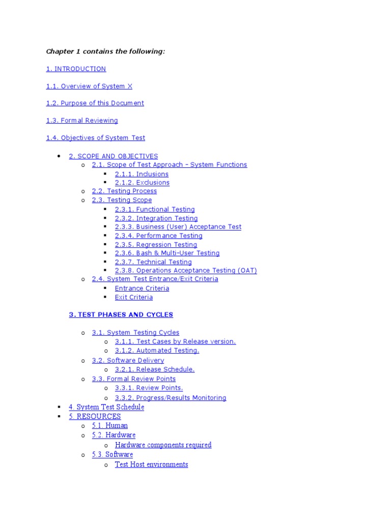 Sample Test Plan for System X | PDF | Software Testing | Software Bug