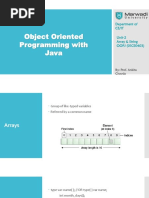 Object Oriented Programming With Java: Department of Ce/It Unit-2 Array & String OOPJ (01CE0403)