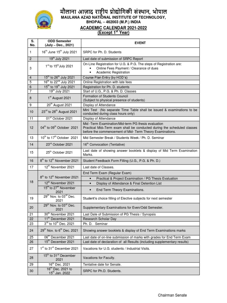 Academic Calendar 20212022 PDF Academic Term Postgraduate Education