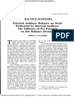 1999 - Gramling - External Auditors' Reliance On Work Performed by Internal Auditors - The Influence of Fee Pressure On The Reliance Decision