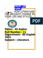 Ali Asghar Jatoi Roll No 11 Literature Assignment