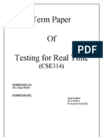 Term Paper of Testing For Real Time: Submitted To