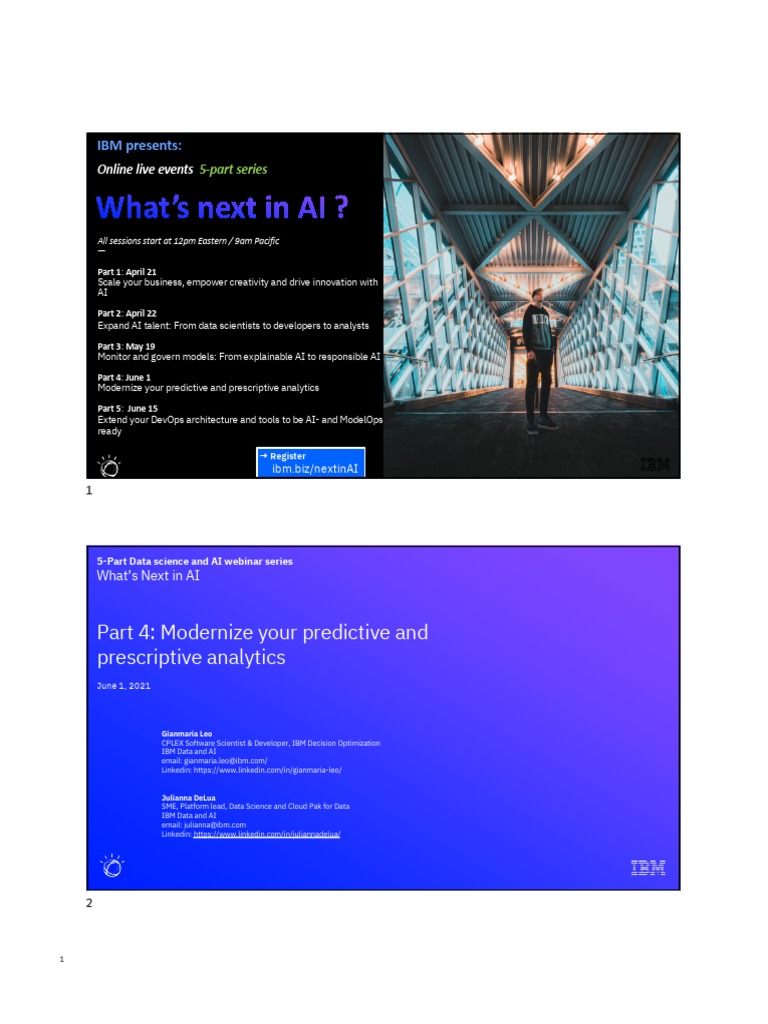 Part 4 Modernize Your Predictive And Prescriptive Analytics Pdf