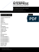 Garment Specification Sheet Template