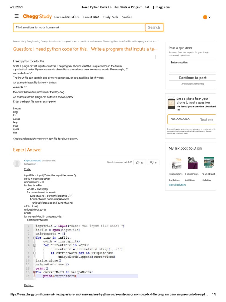 I Need Python Code For This. Write A Program That ... | PDF | Letter ...