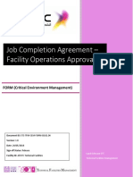 Job Completion Agreement - Facility Operations Approval: FORM (Critical Environment Management)