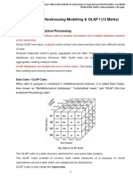 DWM Unit 2. Data Warehousing Modeling & OLAP I