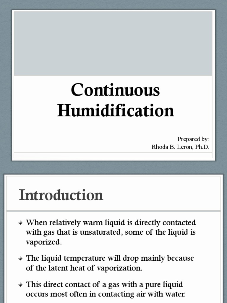 02 Humidification PDF Evaporation Physical Quantities