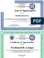 Certificate for Donors & BRGY Cap. for LCP