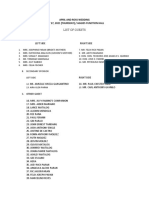 Sample List of Guest and Seating Arrangement