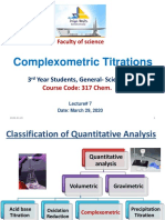 Complexometric Titrations: 3 Year Students, General-Science