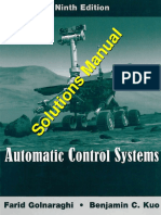 Automatic Control Systems, 9th Edition - Solutions Manual