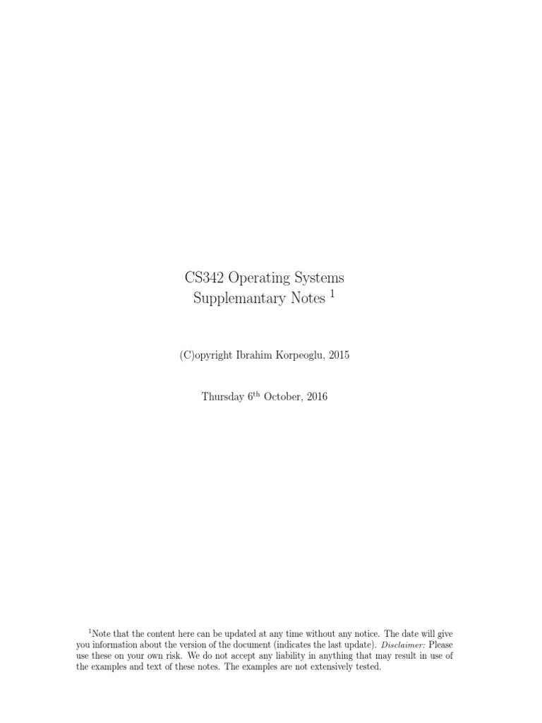 cs342 2015 Supplementary Notes | PDF | Process (Computing) | Computer ...