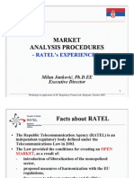 Market Market Analysis Procedures Analysis Procedures: Ratel'S Experiences Ratel'S Experiences