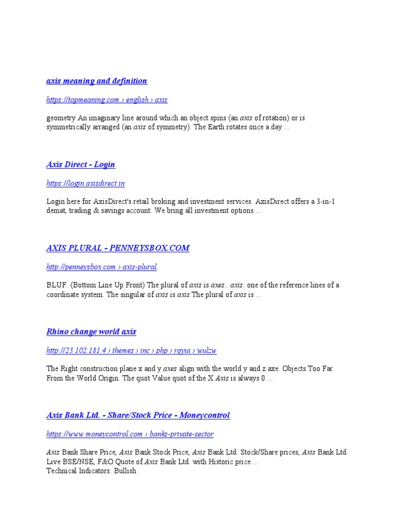 Axis Meaning and Definition PDF Rotation Cartesian Coordinate System