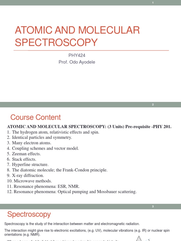 Atomic vs. Molecular Spectroscopy Explained | PDF | Spectroscopy ...