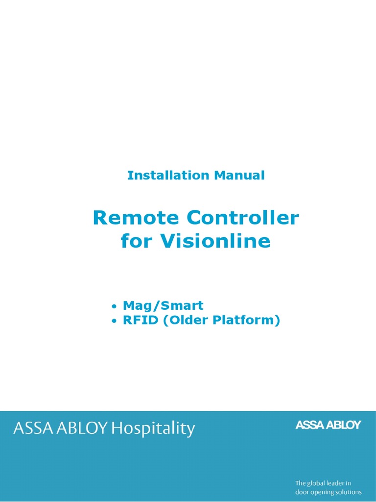 Remote Controller For Visionline: Installation Manual | PDF | Power ...