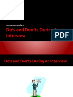 Do's and Don'ts During An Interview