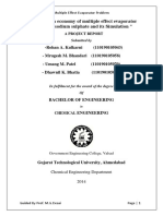 Study The Steam Economy of Multiple Effect Evaporator Plant Producing Sodium Sulphate and Its Simulation