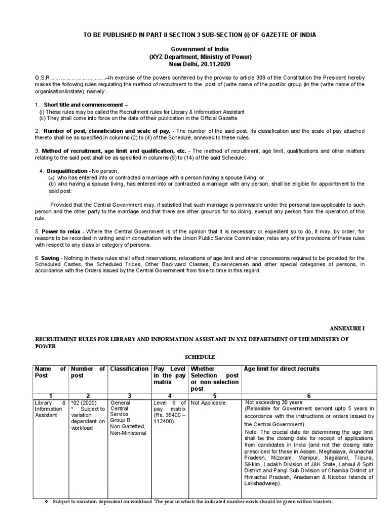Recruitment Rules Group 5 | PDF | Government | Common Law