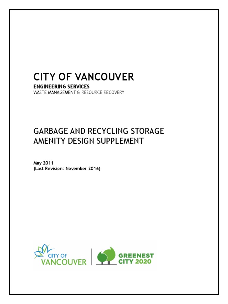 City of Vancouver Garbage and Recycling Storage Amenity Design