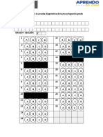 Hoja de Respuestas - Lectura 2°sec