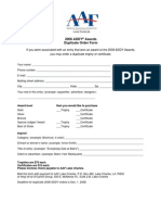 AAFLC 2008 Duplicate ADDY Order Form