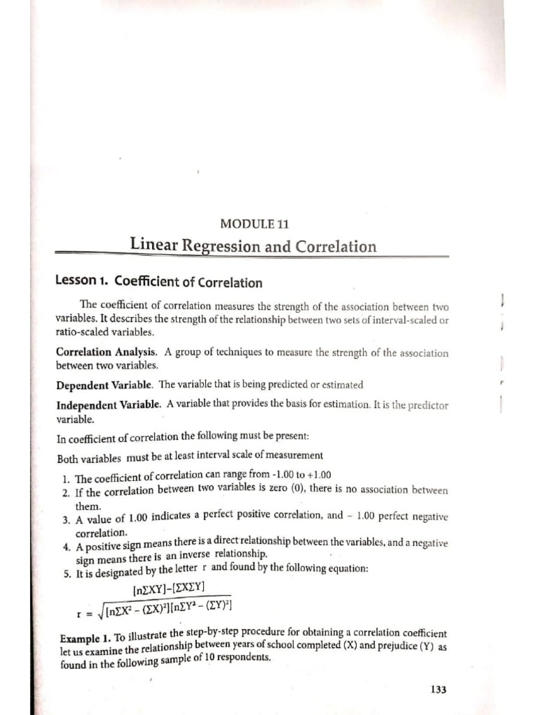 Module 11 Linear Regression and Correlation | PDF
