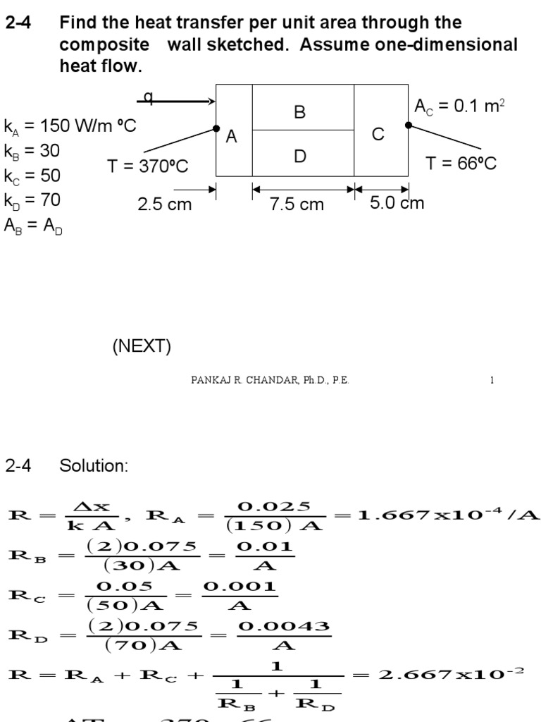 Heat Transfer Calculations in Composite Walls | PDF | Thermal ...
