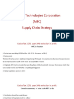 Medical Technologies Corporation (MTC) Supply Chain Strategy