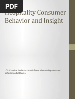 LO1 Hospitality Consumer Behavior and Insight