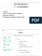 Soil Mechanics I 6 - Consolidation