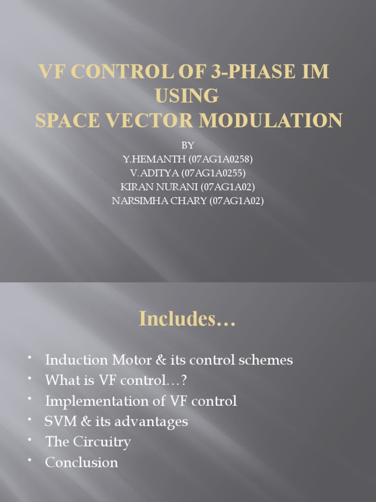 VF Control of 3-Phase Induction Motors | PDF | Technology & Engineering