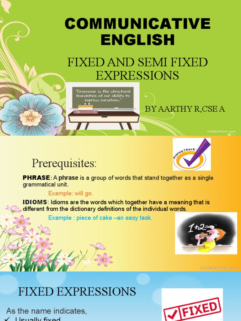 Fixed and Semi-Fixed Expressions in English | PDF | Language Arts ...
