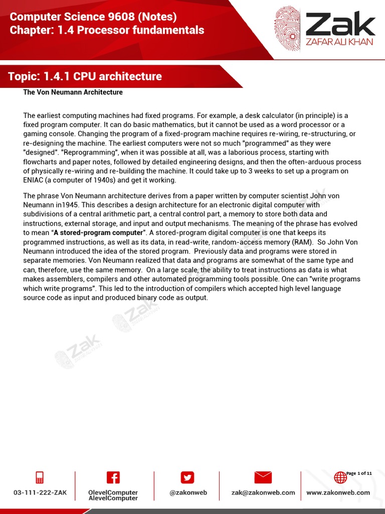 Understanding CPU Architecture Basics | PDF | Central Processing Unit ...
