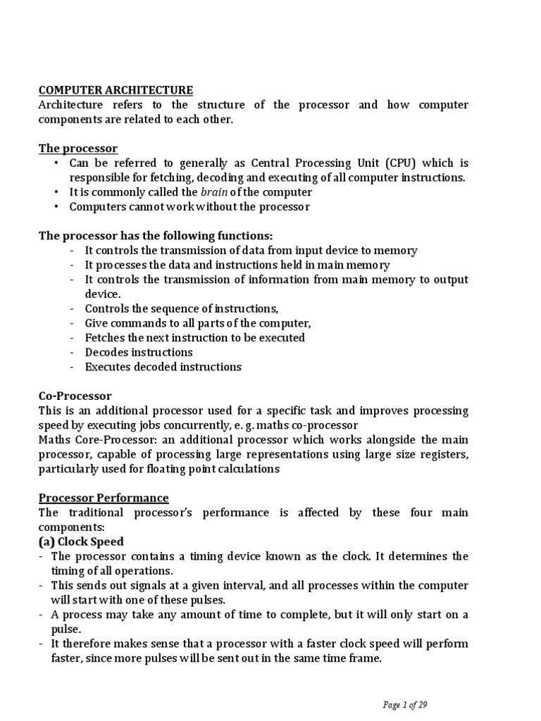 Chapter 6-Computer Architecture | PDF | Central Processing Unit ...