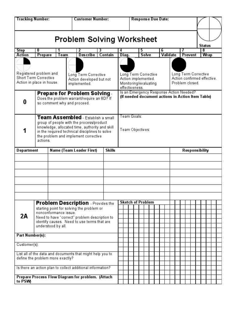 8d problem solving worksheet example