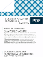 Business Analysis Planning & Monitoring