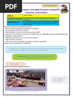 ACTIVIDAD 4 SEMANA 3 DÍA 5 FICHA de ARTE y CULTURA CREAMOS Una GALERÍA para Compartir Nuestras COSTUMBRES