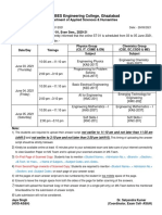 Schedule For Online ST-1 (Even Sem 2020-21)