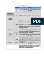 Esquema de Guion para Podcast