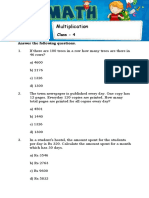 Multiplication: Class - 4