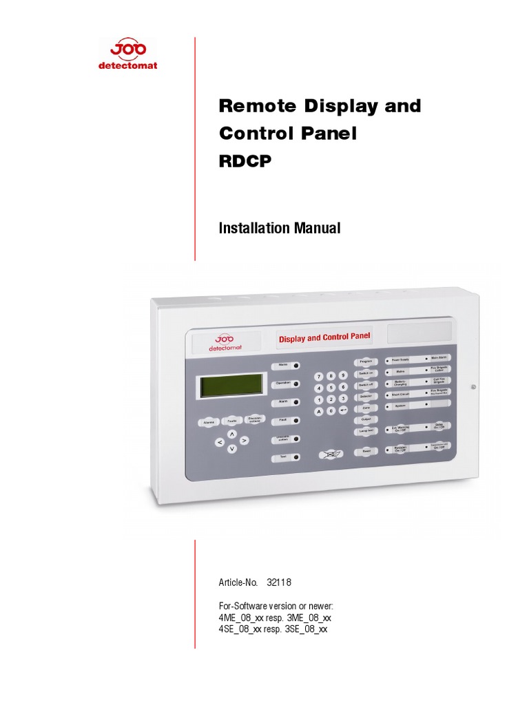 Remote Display and Control Panel: Installation Manual | PDF | Battery ...